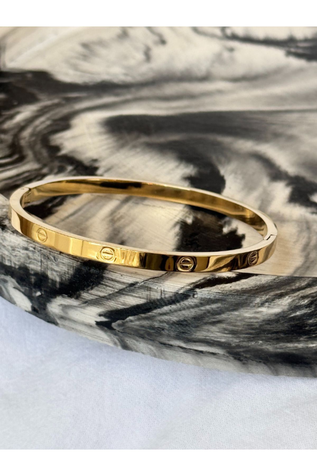 L'Ruachi Twist Gold Kelepçe Bilezik