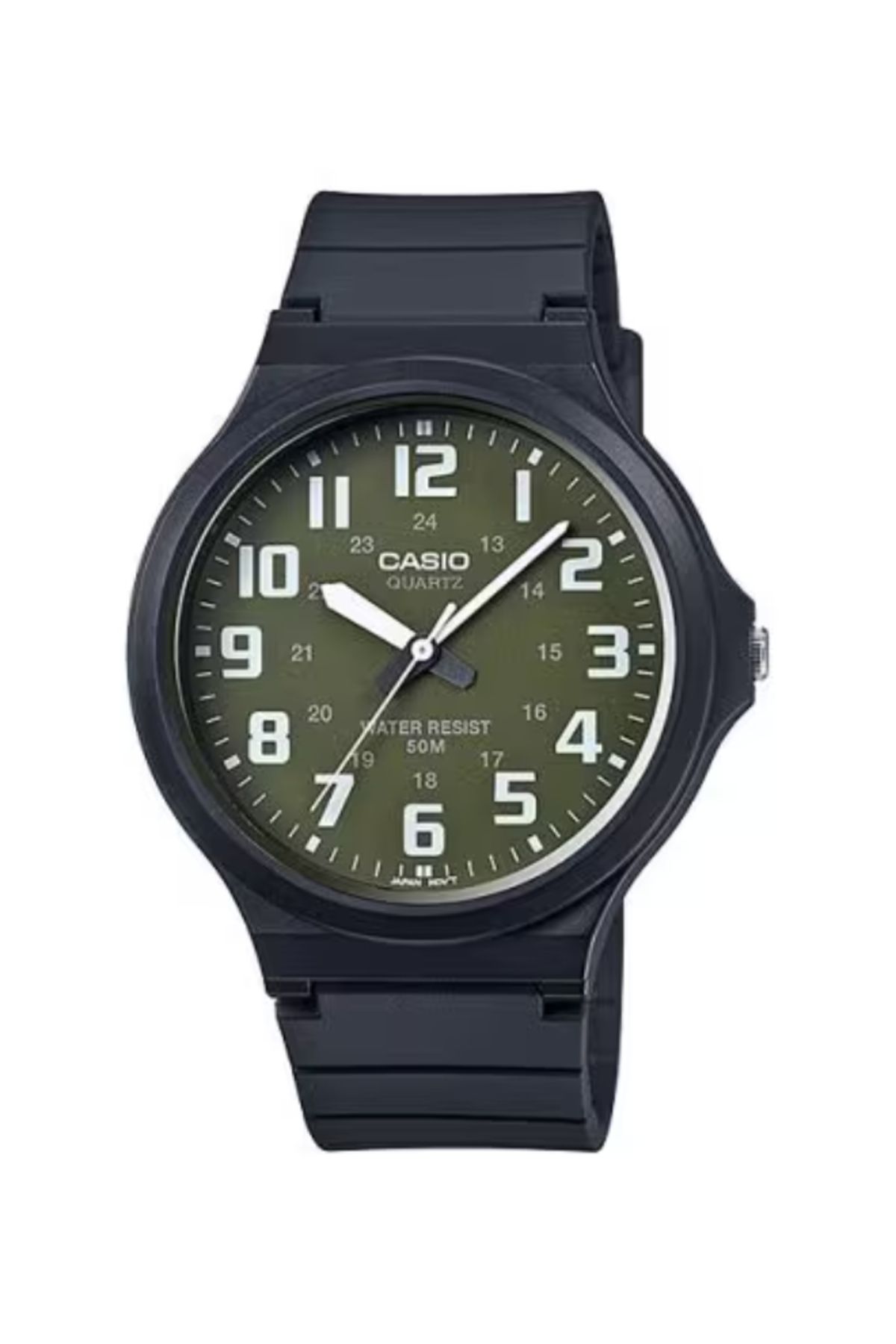 Casio-ساعة كاسيو للرجال بمينا أخضر تناظرية - MW-240-3BVDF 1