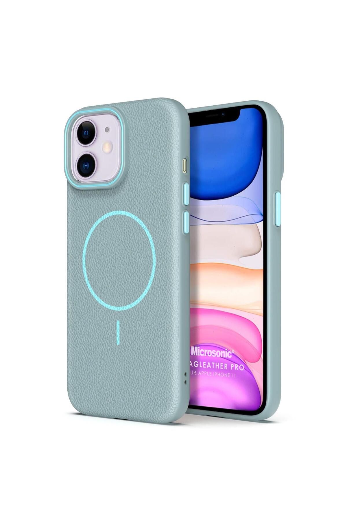 Microsonic Apple iPhone 11 Kılıf MagLeather Pro Mavi