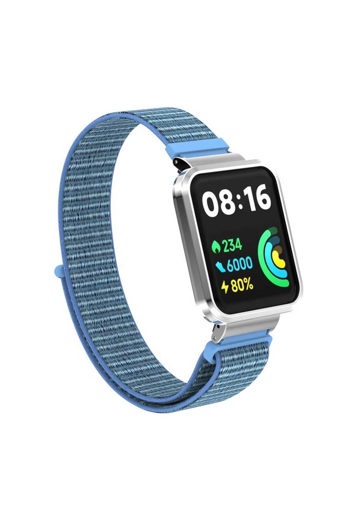 Microsonic Xiaomi Poco Watch Hasırlı Kordon Woven Sport Loop Mavi