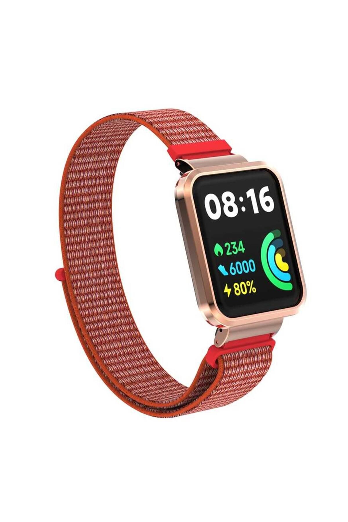 Microsonic Xiaomi Poco Watch Hasırlı Kordon Woven Sport Loop Kırmızı