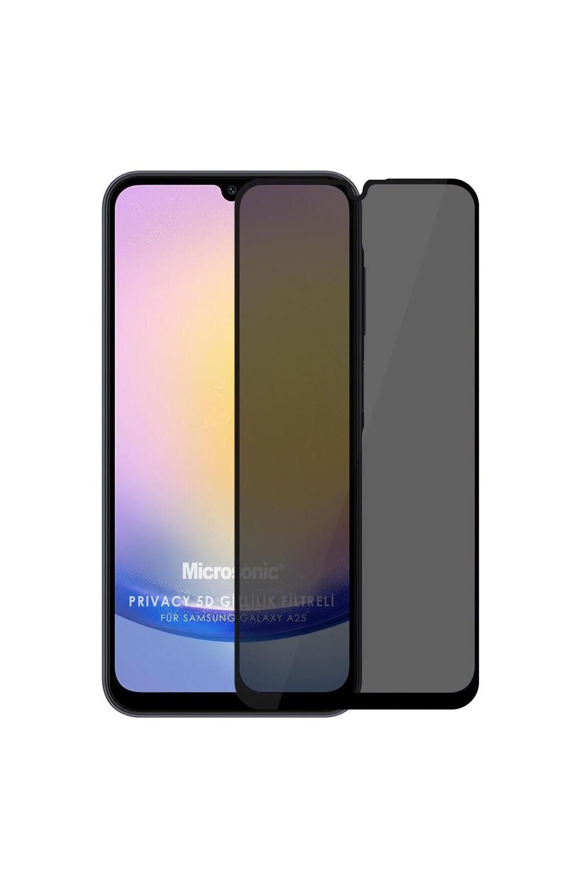 Microsonic Samsung Galaxy A26 Privacy 5D Gizlilik Filtreli Cam Ekran Koruyucu Siyah