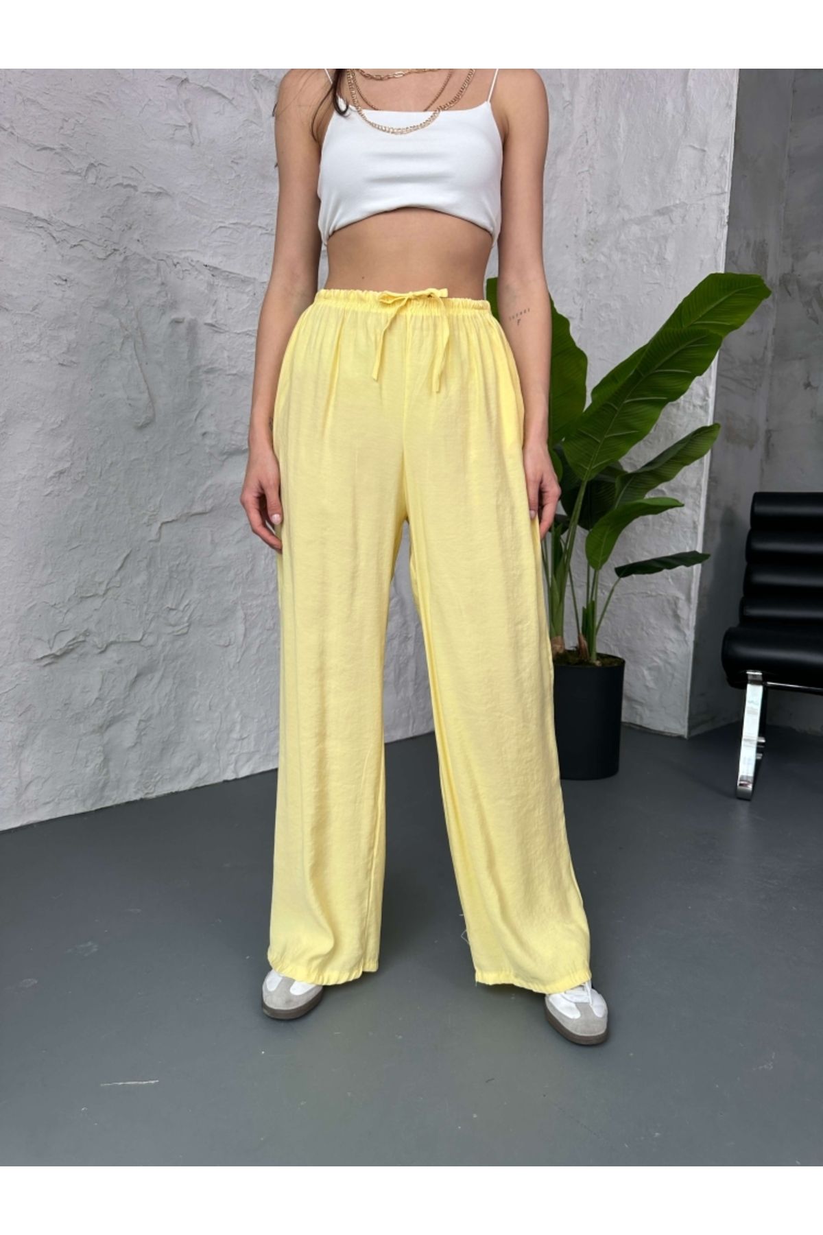 Elif Özbey Butik Sarı Massi Model Pantolon