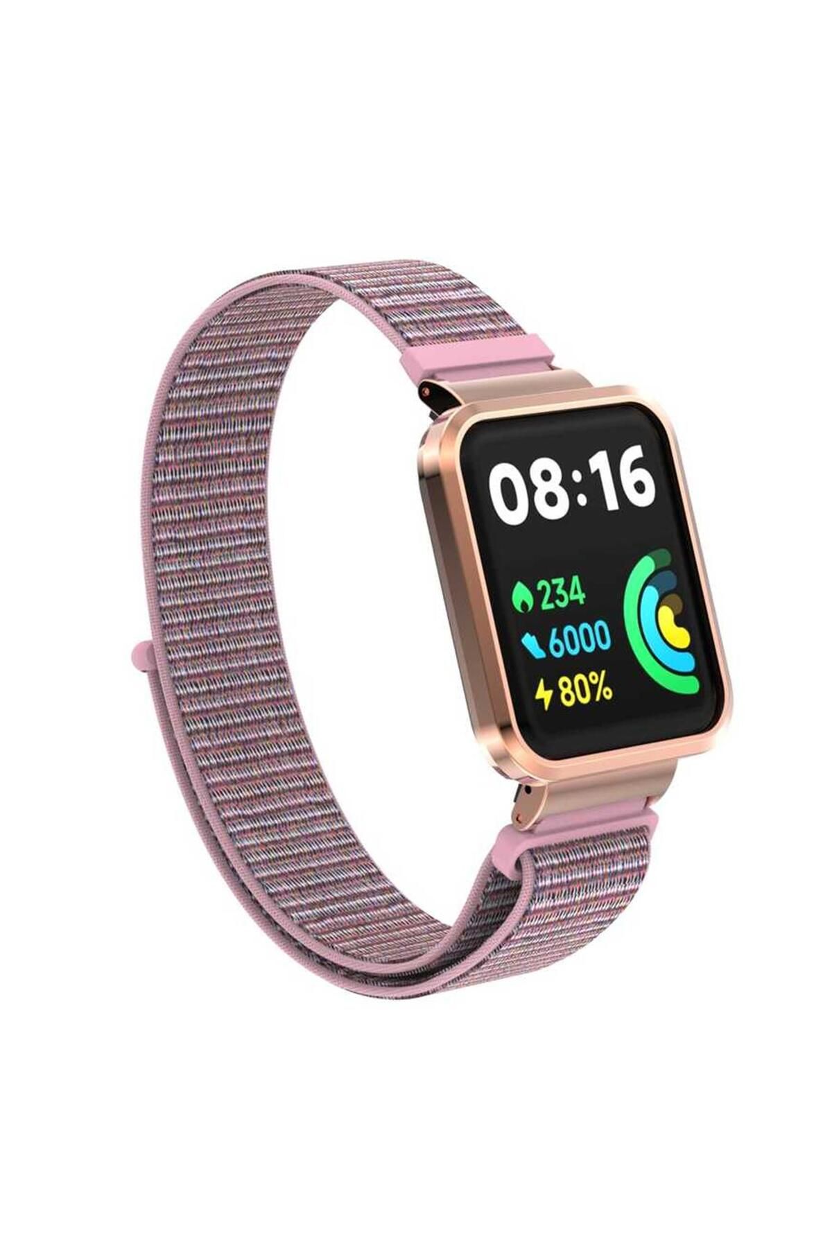 Microsonic Xiaomi Poco Watch Hasırlı Kordon Woven Sport Loop Rose Gold