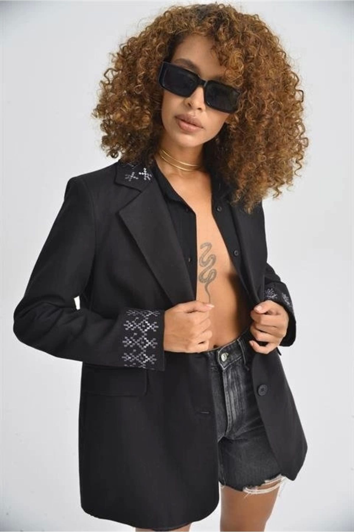 Silerra Leomie Nakışlı Blazer Ceket 6106