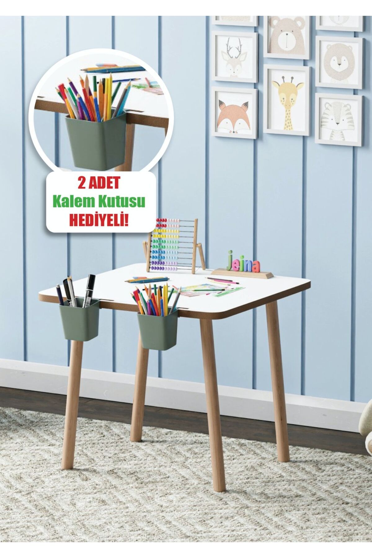 Jeina Yaz Sil Yüzey 1 Adet Çocuk Aktivite ve OyunMasası 2 Adet Kalemlik Hediyeli