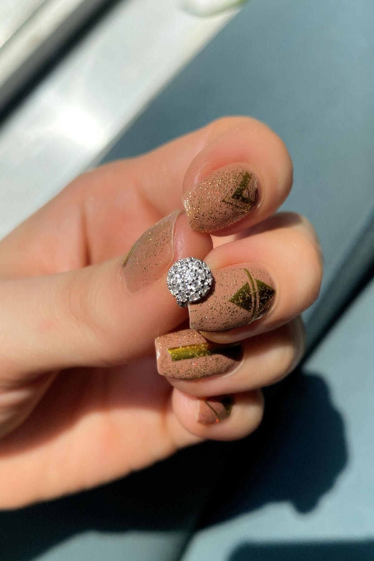 Spossy Silver Jewelry Yuvarlak Tasarım Halka Piercing Küpe