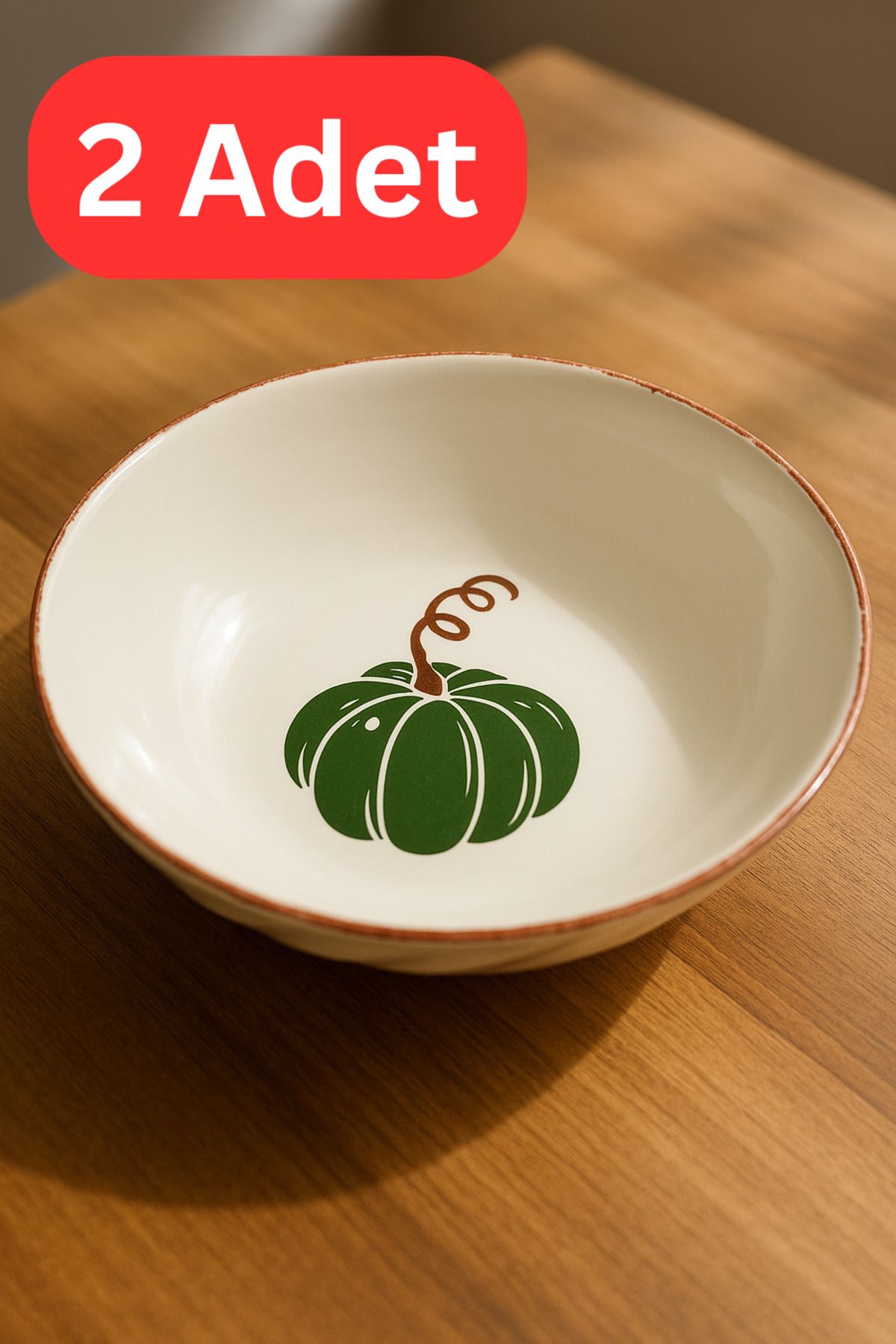 Percini Bal Kabak Seramik Çukur Derin Salata Makarna Yemek Atıştırmalık Kase 25 Cm
