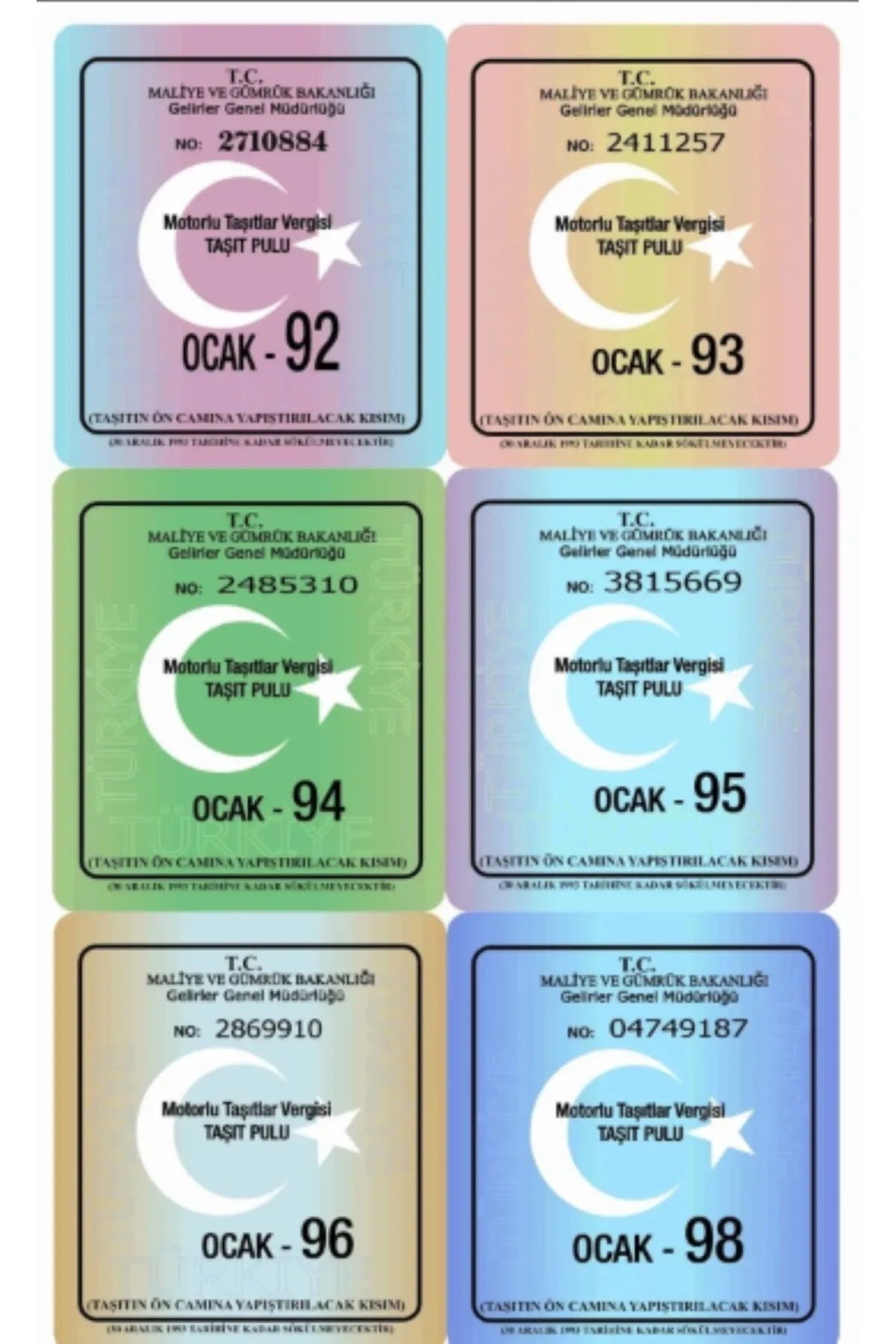 CEMECE TUNİNG Gümrük Pulu 6'li Set Türk Bayraklı Cam Sticker Etiketçilere Özel
