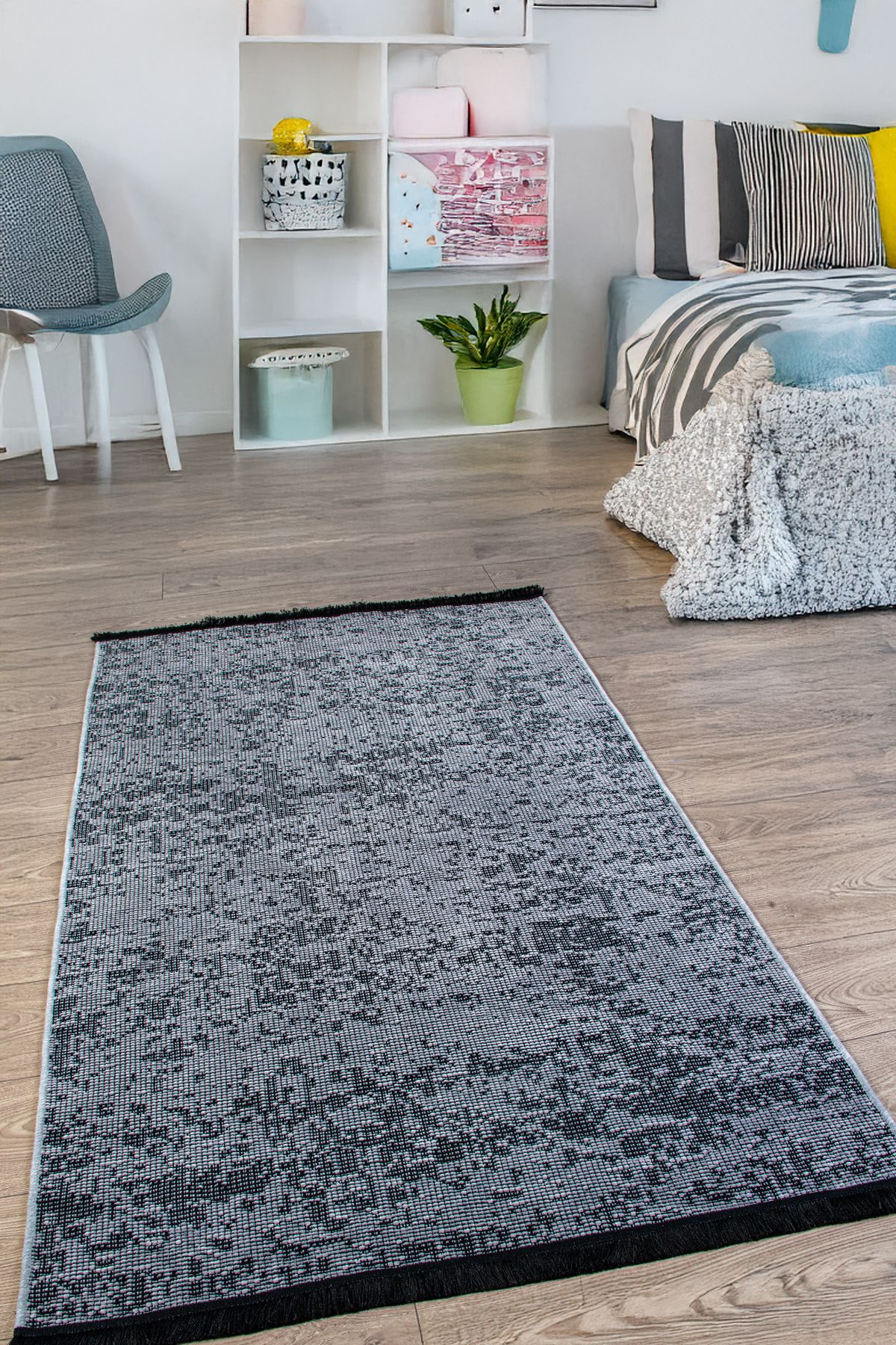 Halika Home Lazer Gri Yumuşak Dokulu Halı Kilim Düz Saçaklı Salon Mutfak Koridor Yolluk Dokuma Makine