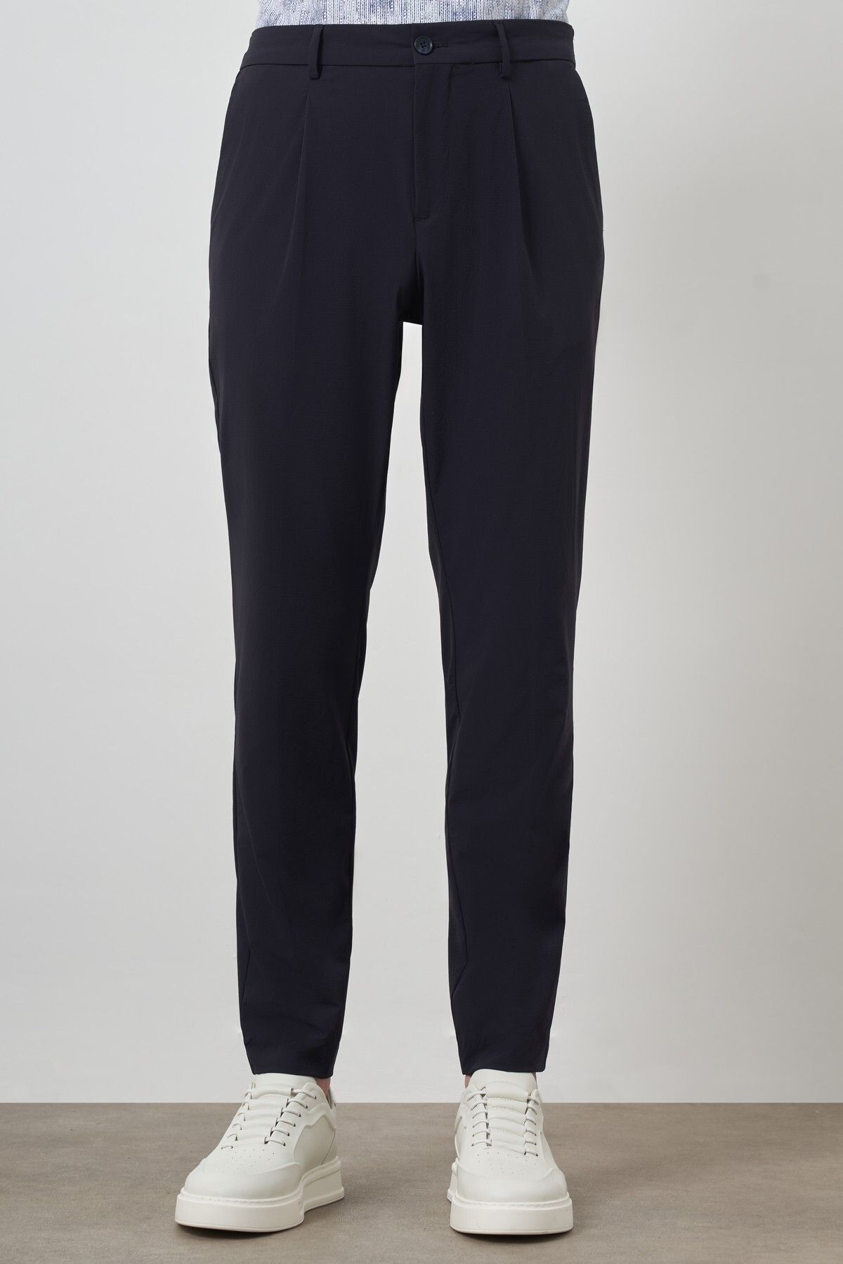 Morven Erkek Lacivert Trend Slim Fit Tam Lastik Pantolon
