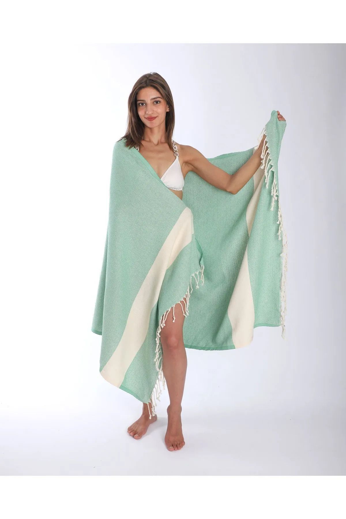 Lady Home %100 Doğal Pamuk Elmas Peştemal Banyo Havlusu Türk Havlusu Hamam Plaj Havlusu