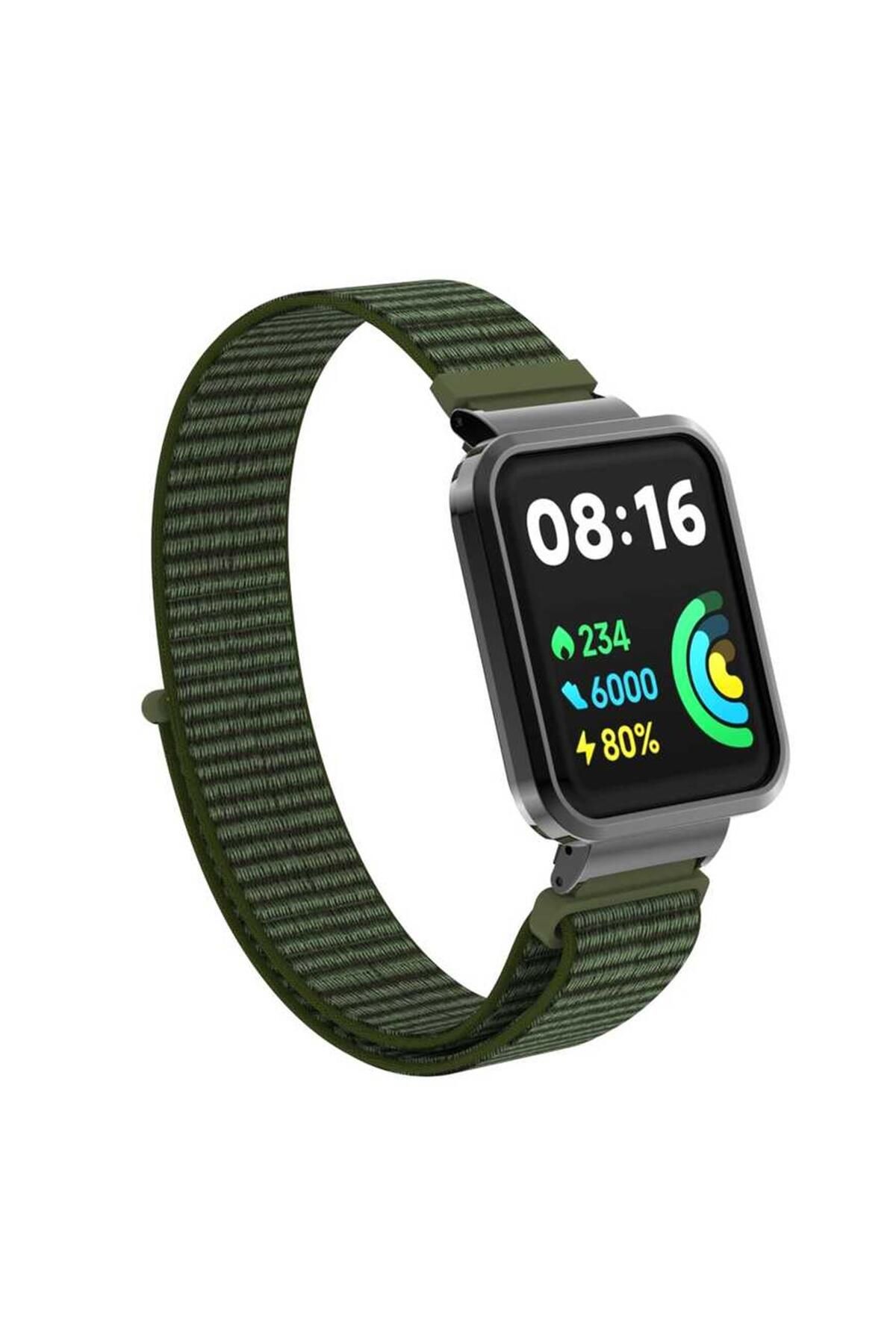 Microsonic Xiaomi Poco Watch Hasırlı Kordon Woven Sport Loop Koyu Yeşil