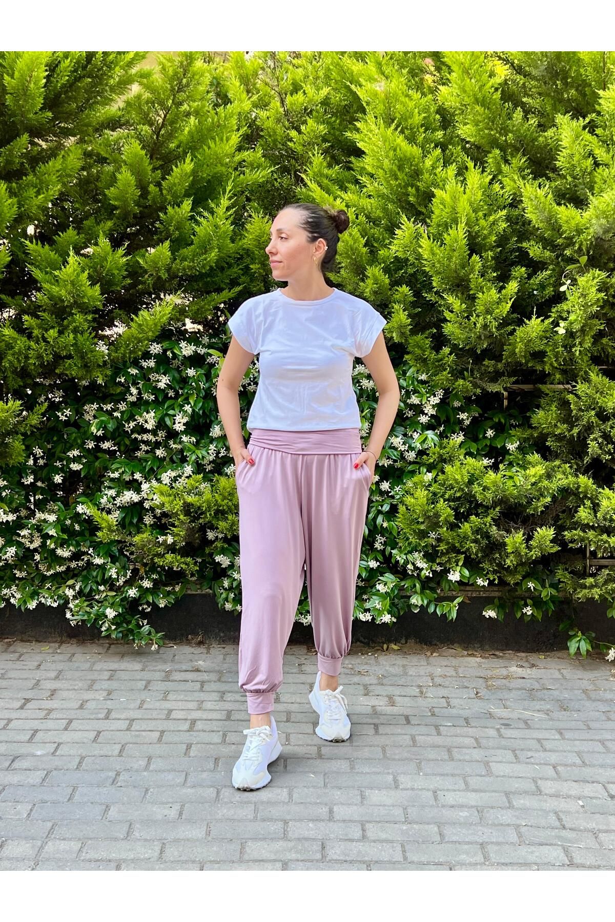 Dresslabtr Pembe Cepli Bilekten Lastkli Rahat Kadın Eşofman Altı