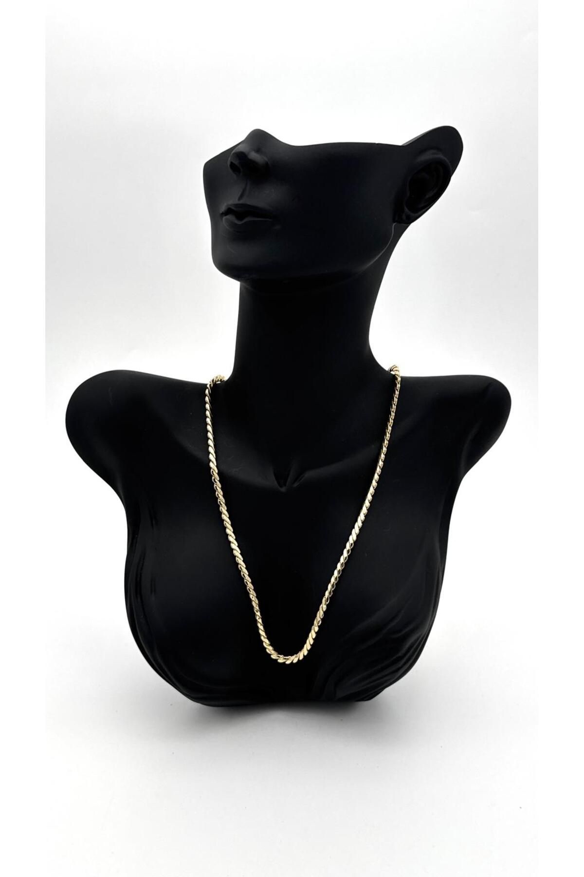 ELİOSA Gold Ezme Zincir Kararmaz (60CM) Çelik Kolye