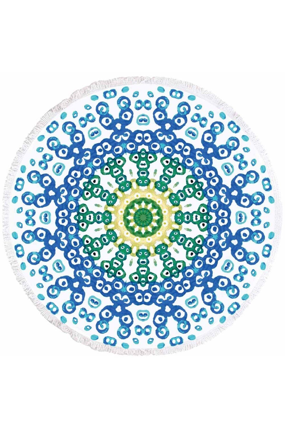 Fabeteks Mandala Renkli Plaj Havlusu 150x150cm
