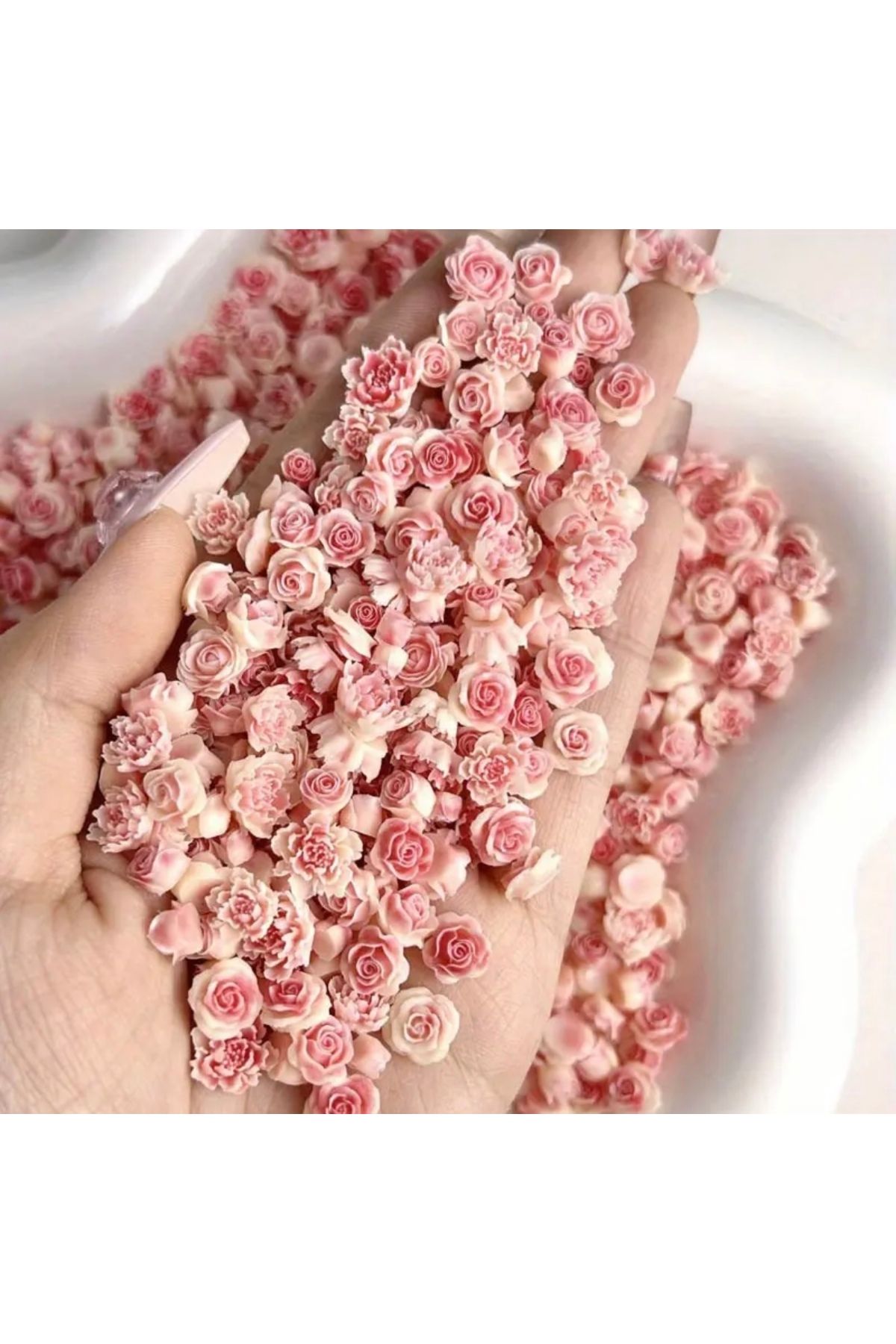 ABETE Pembe Gül Tırnak Nail Art 10 Adet