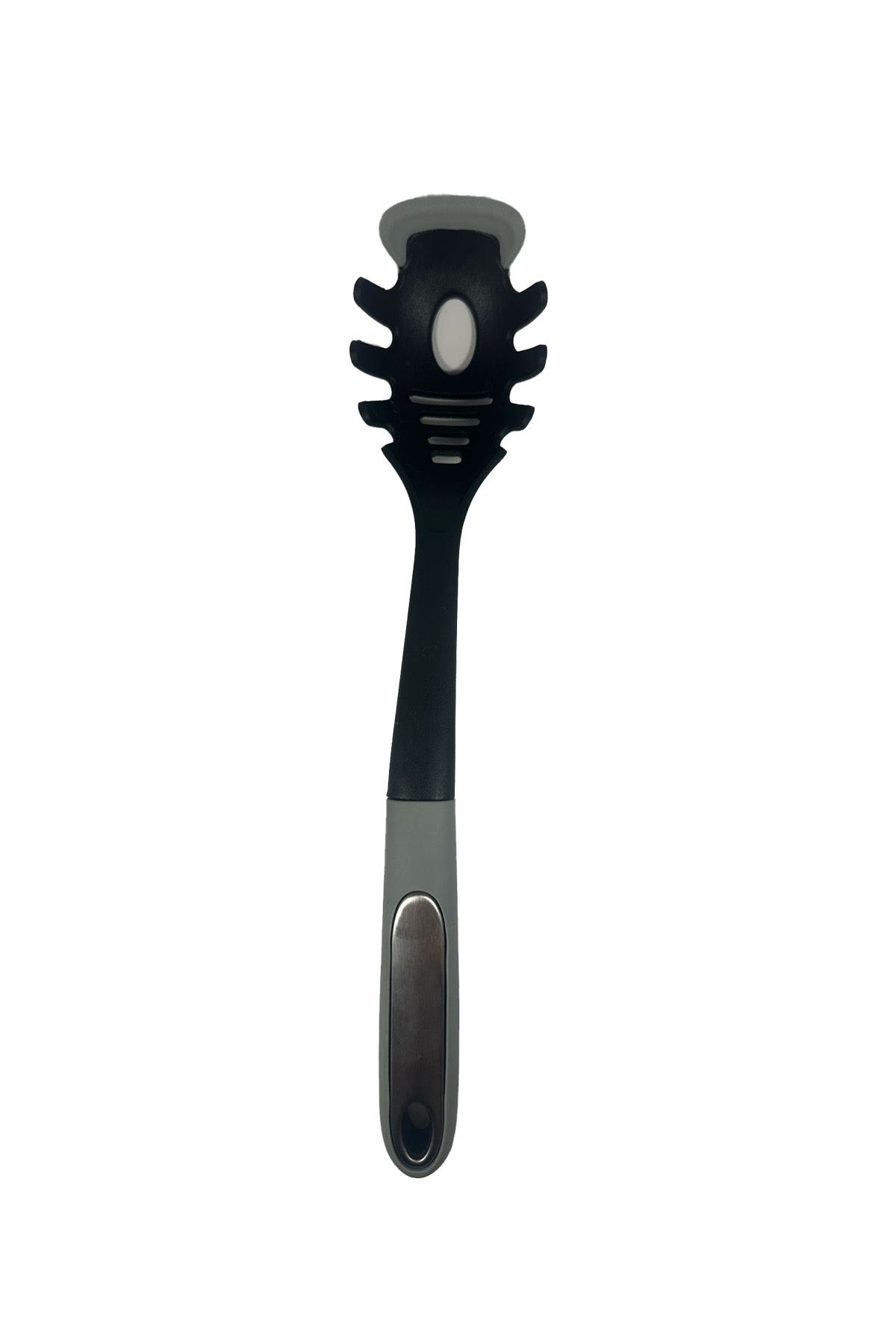 SİHİRLİ AYAKLAR Metal Saplı Ucu Silikon Isıya Dayanıklı Spagetti Kepçesi Kaşığı 33cm