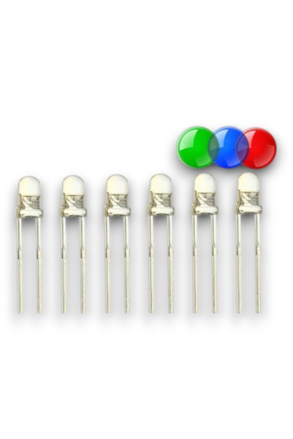 ELEKTROMALL 3mm RGB Kırmızı-Yeşil-Mavi Yavaş Flaşör Led - 100 Adet
