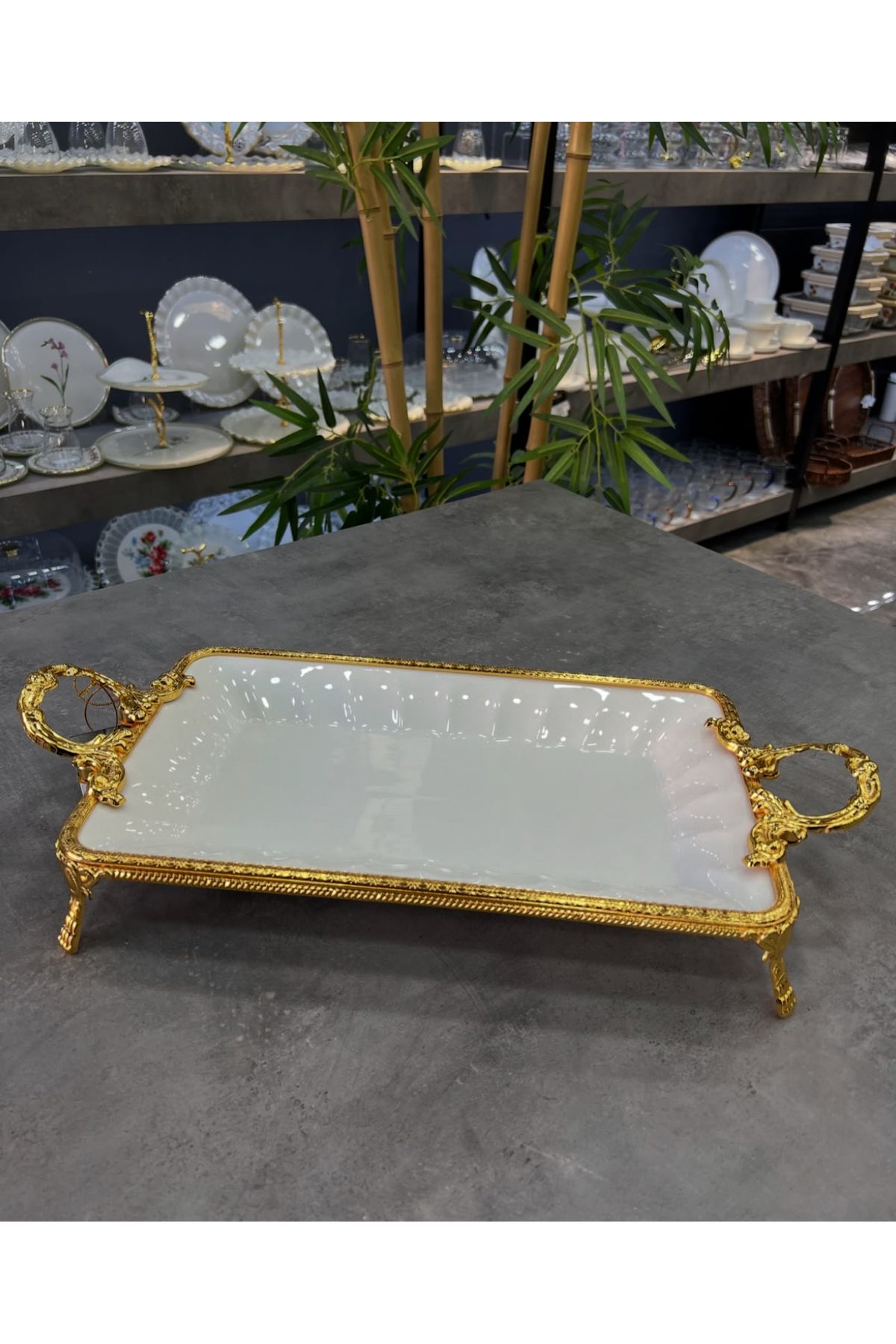 city gold Royking Pirinç Ayaklı Sunum Seti