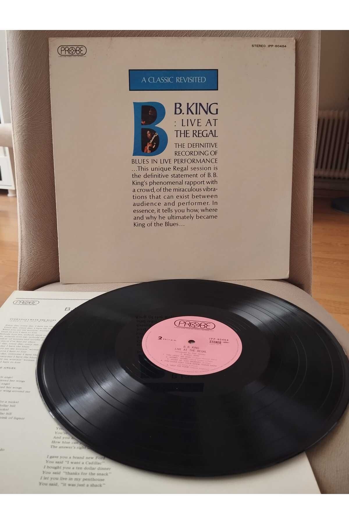 Plakperest B.B. King ‎– Live At The Regal - 1972 Japonya Basım LP Plak-2.El