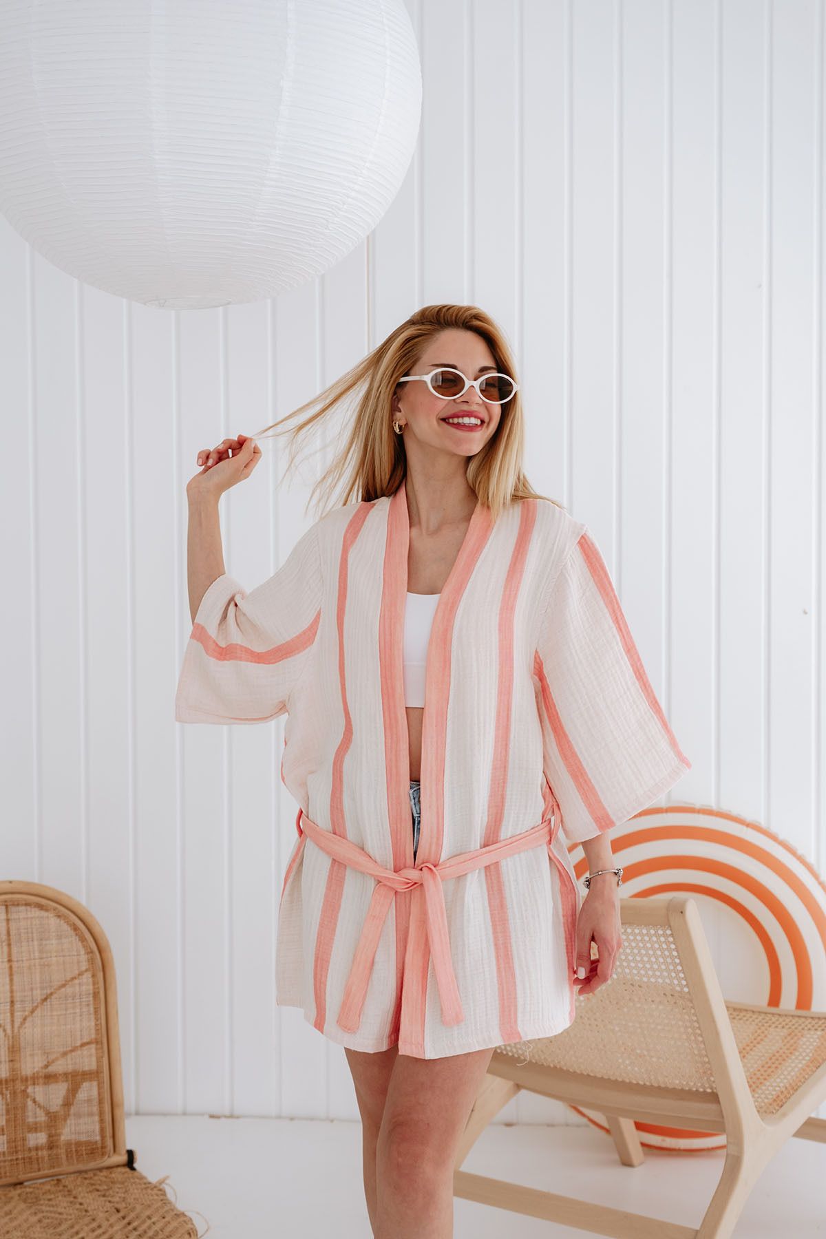 Tuğba Kuğu 4 Kat Müslin Kimono