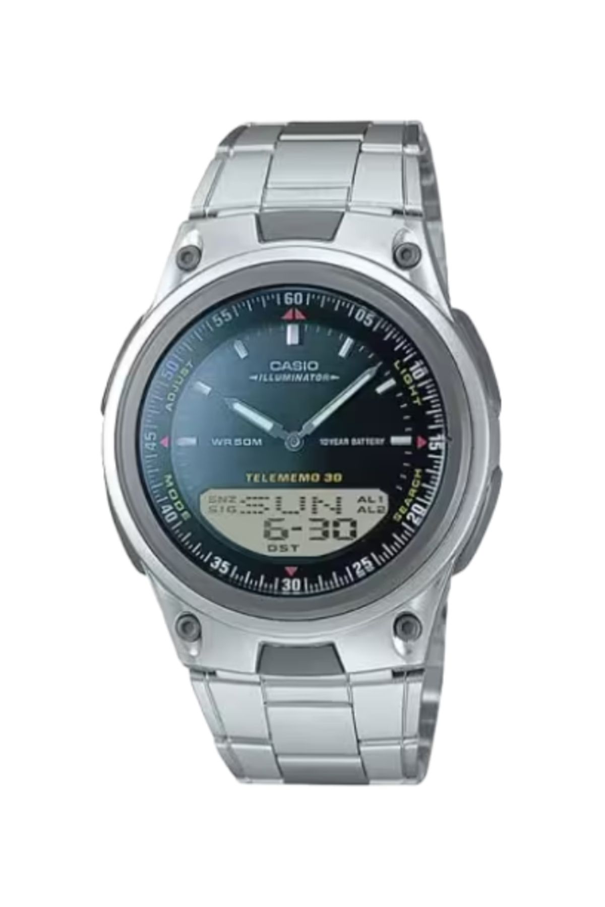 Casio-ساعة كاسيو للرجال، تناظرية/رقمية، بمينا أسود - AW-80D-1A 1