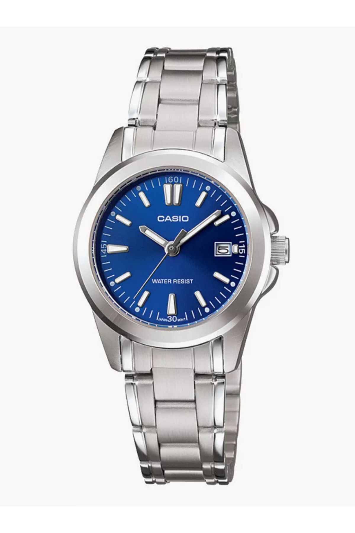 Casio-ساعة كاسيو النسائية التناظرية ذات الميناء الأزرق - LTP-1215A-2A2 1