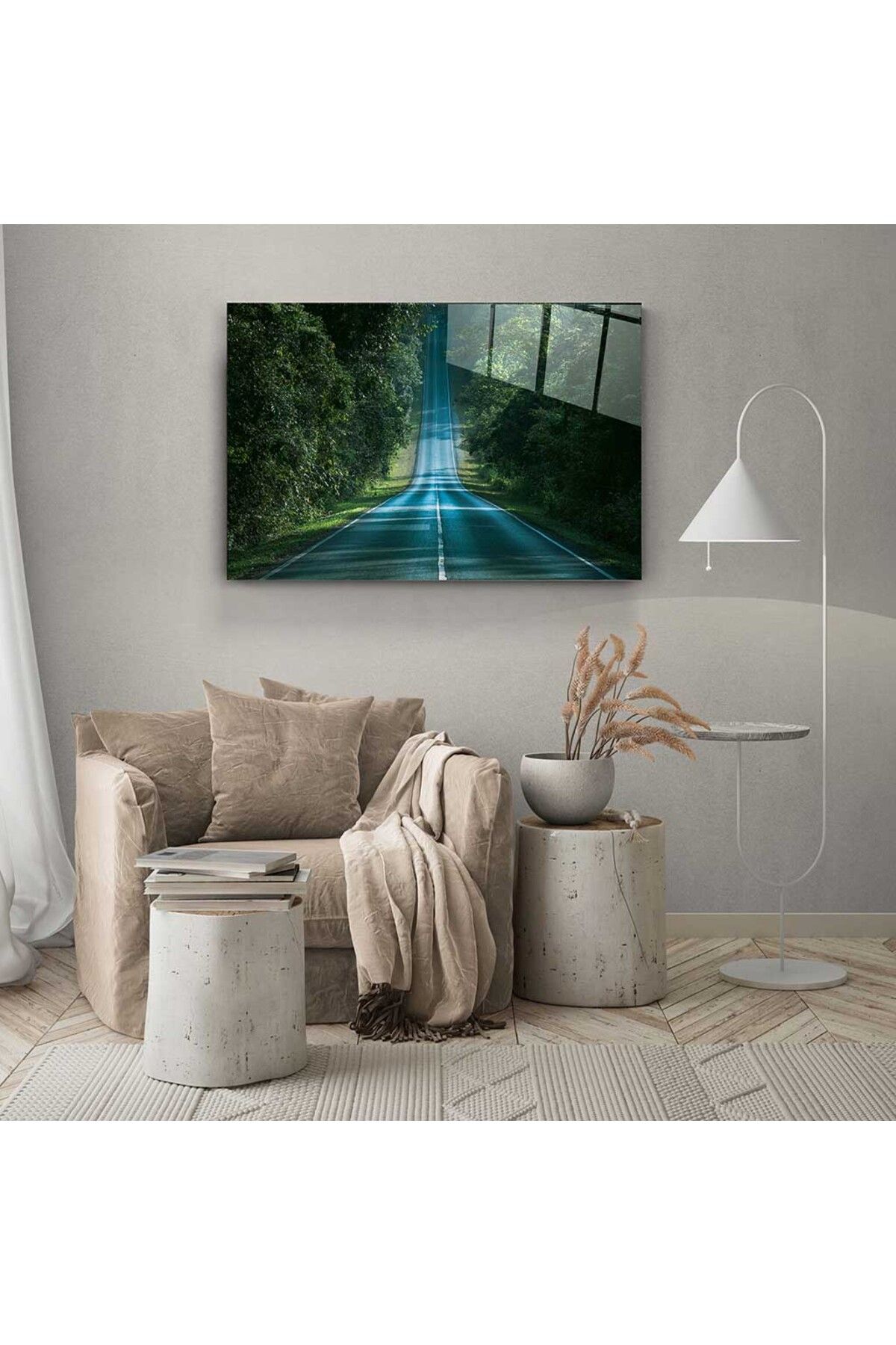 MESCHAIN Uv Baskı Cam Tablo Modern ve Parlak Görünümlü