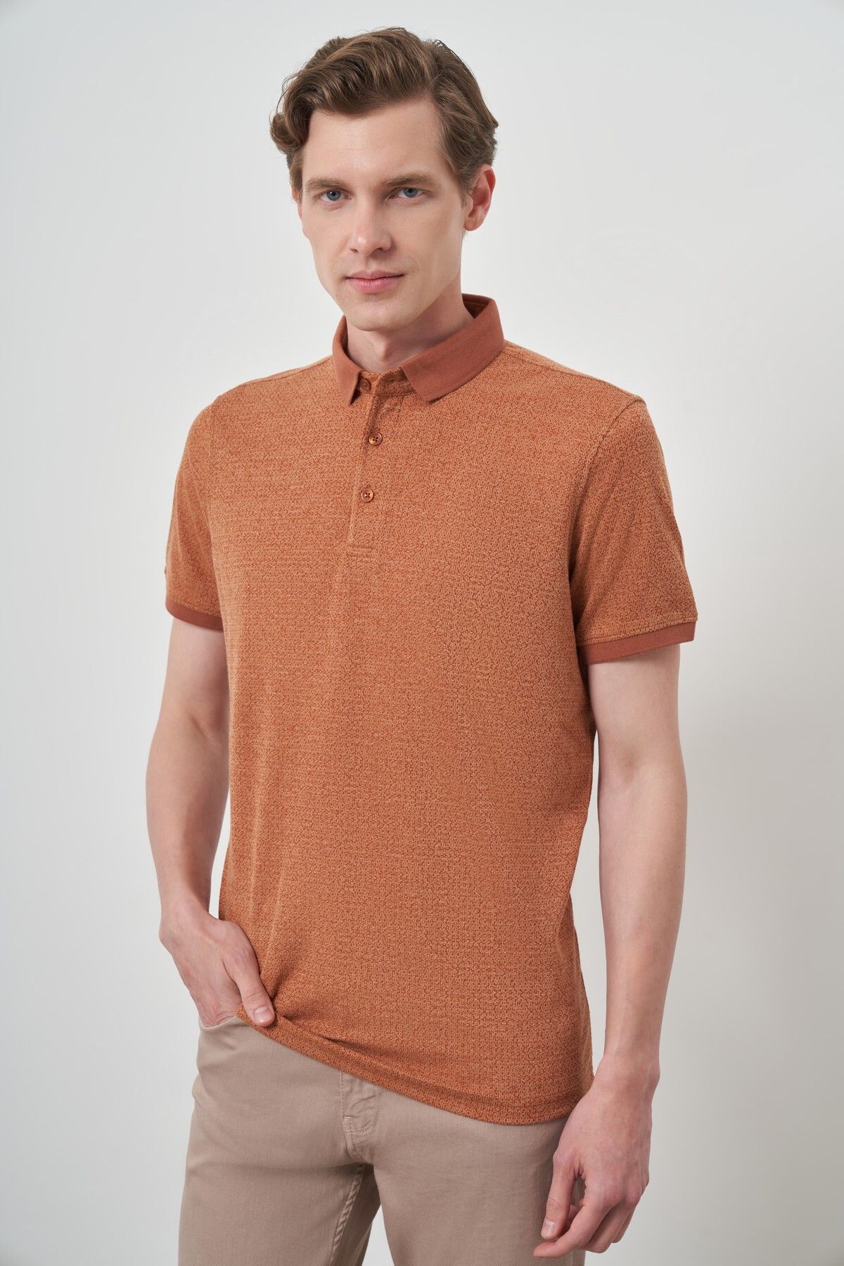 Morven Erkek Kiremit Trend Polo Yaka T-Shirt