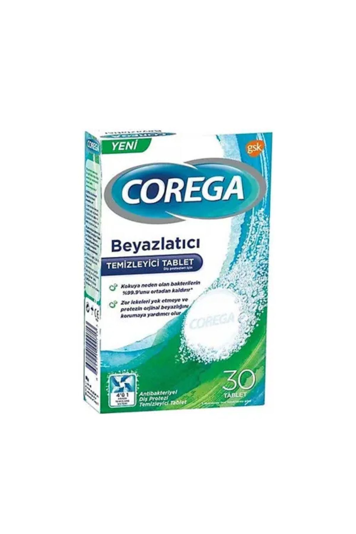 Corega Temizleyici Beyazlatıcı 30 Tablet