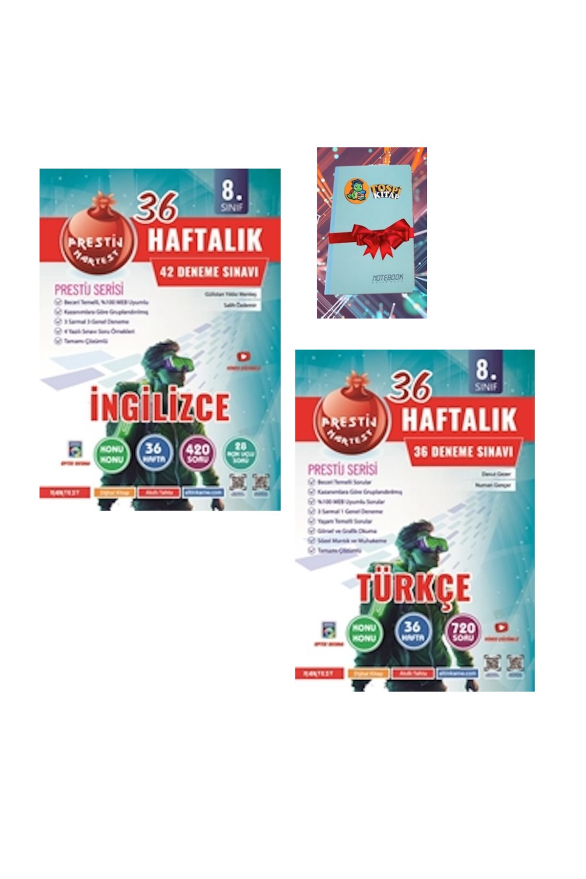 Nartest Yayınları 8. Sınıf Haftalık İNGİLİZCE + TÜRKÇE Denemeleri ( NOT DEFTERİ HEDİYE)