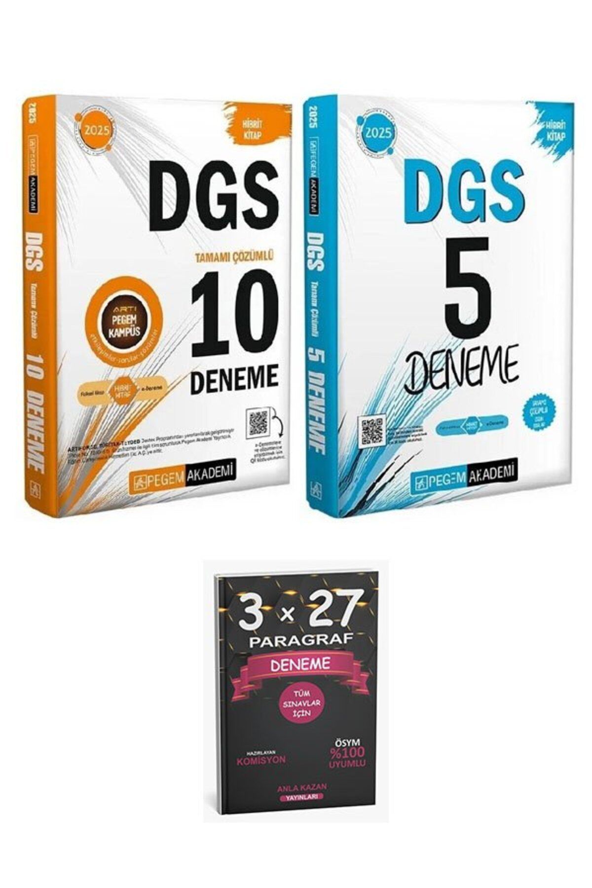 Anla Kazan Yayınları Pegem 2025 DGS 10+5 Deneme 2 li Set+AnlaKAzan PAragraf