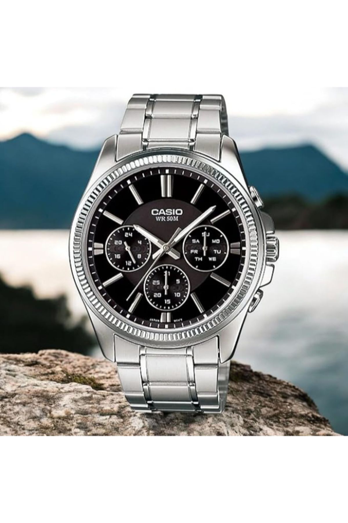 Casio-ساعة كاسيو للرجال بمينا أسود تناظرية - MTP-1375D-1A 4