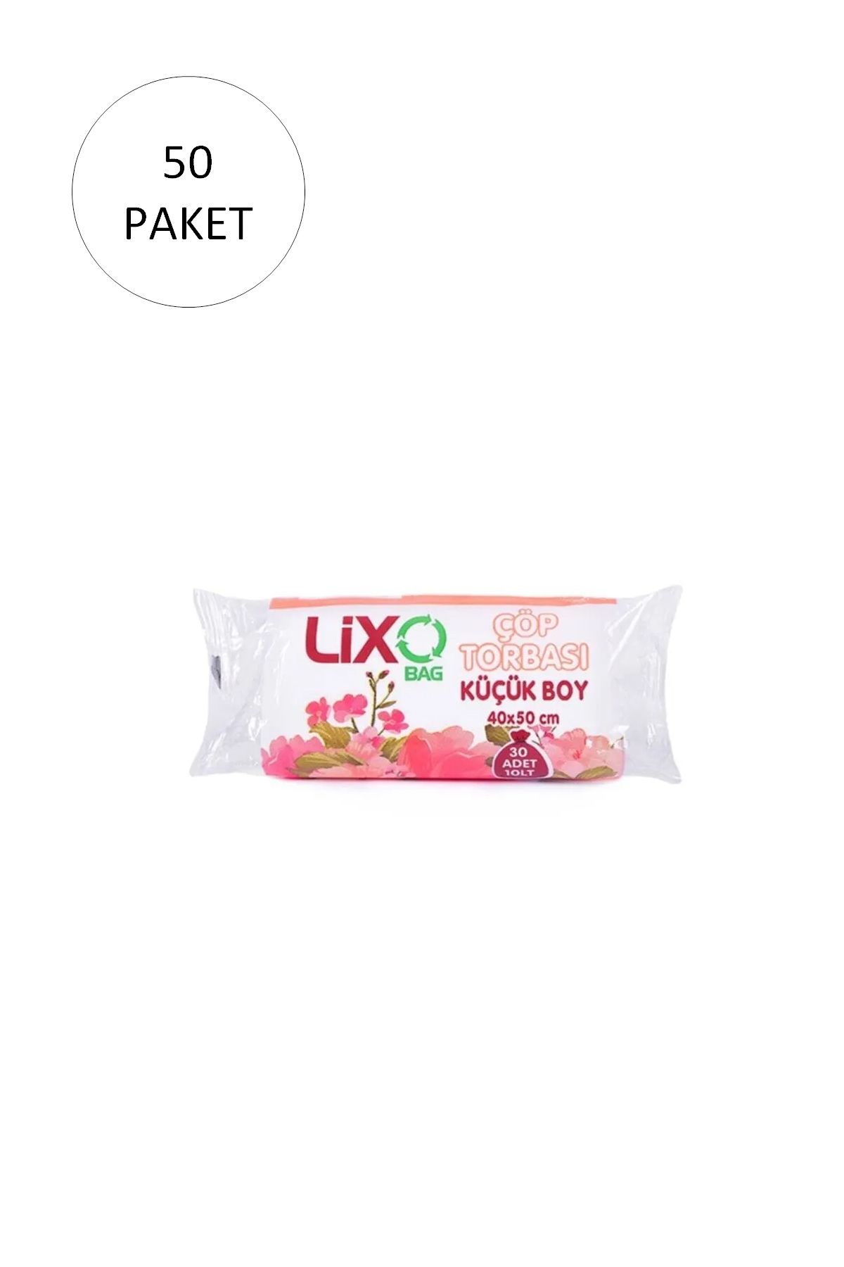 Serero Küçük Boy Çöp Torbası 40 x 50 cm 30 Lu Rulo x 50 Paket = 1.500 Adet (Şeffaf)