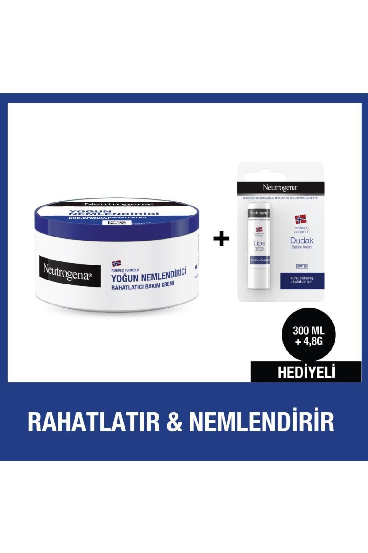 Neutrogena Yoğun Bakım Kremi 300 ML Krem + Dudak Kremi Hediye