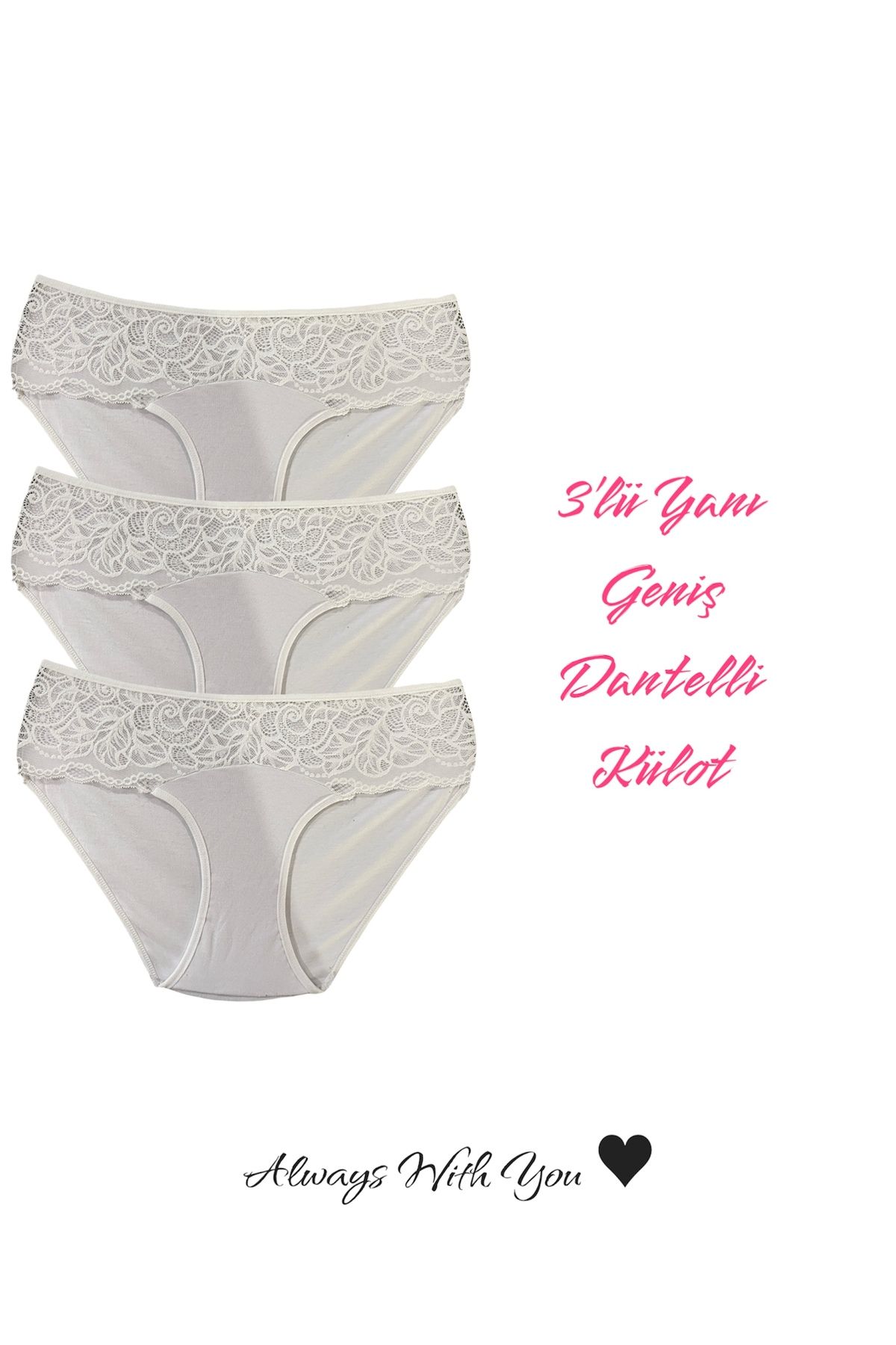Viamore Pamuklu Dantelli Külot