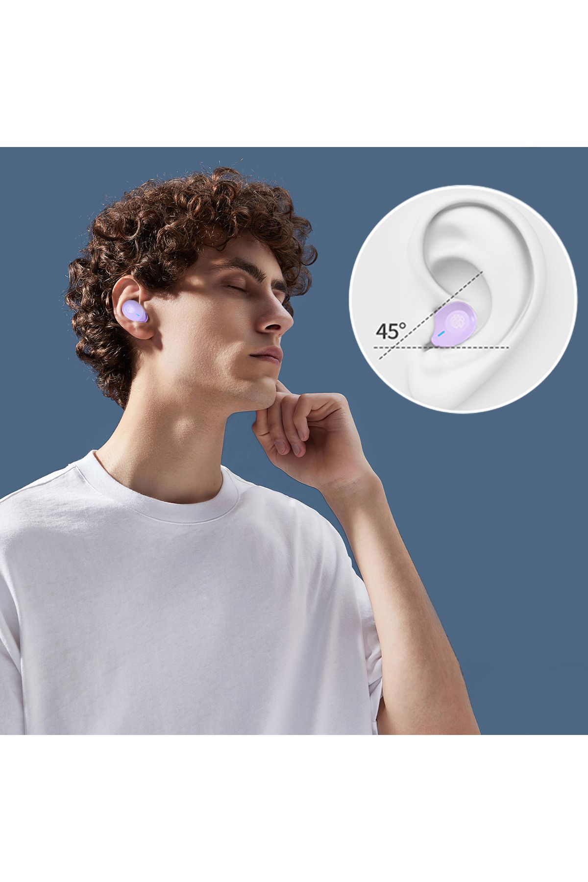 Tinklu-Casti Wireless Bluetooth, Fara Fir, In Ear, Control Touch, Tactil, Bluetooth 5.3, Mov 2