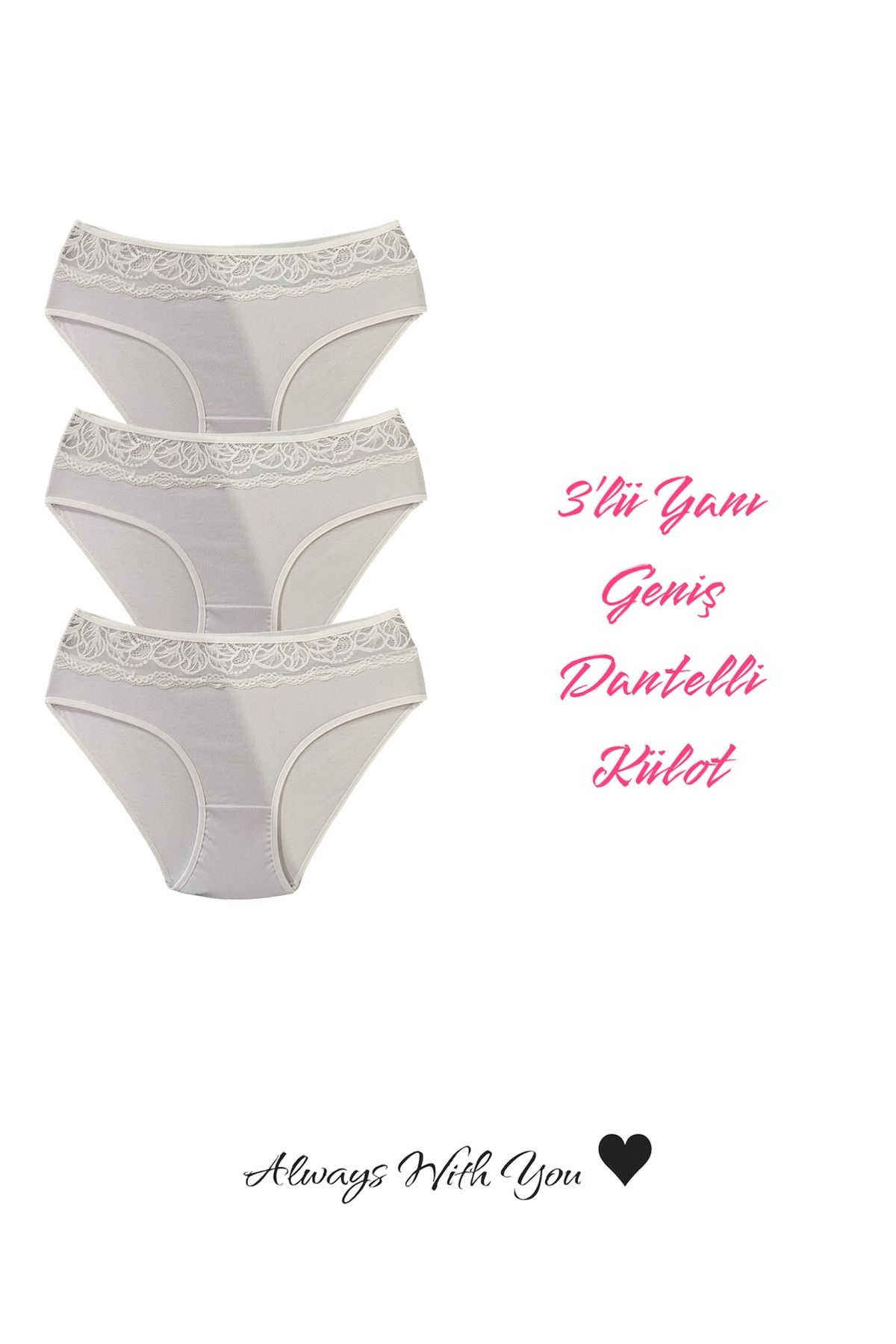 Viamore Pamuklu Dantelli Külot