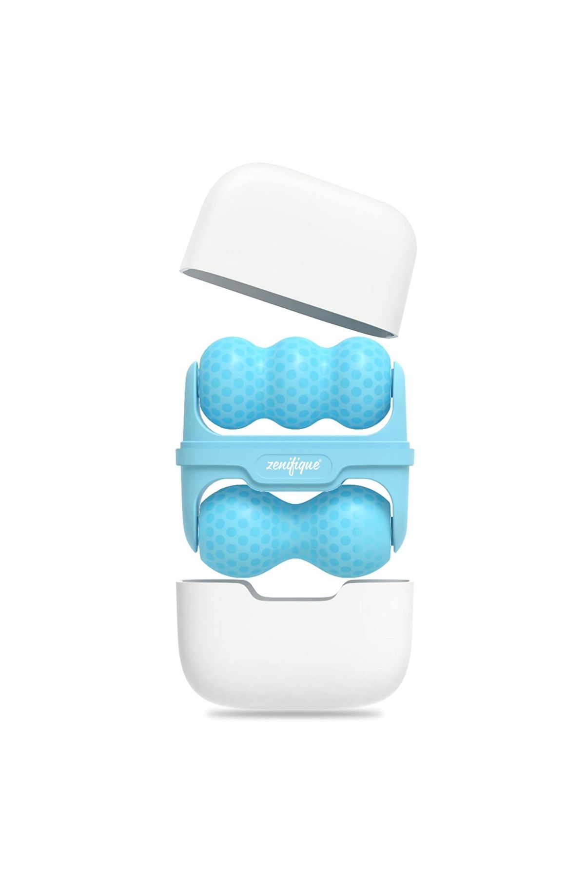 zenifique Aparat De Masaj Anticelulitic Si Lifting Facial, Zenifique, Ice Roller, Capat In V Si W, Albastru - One Size