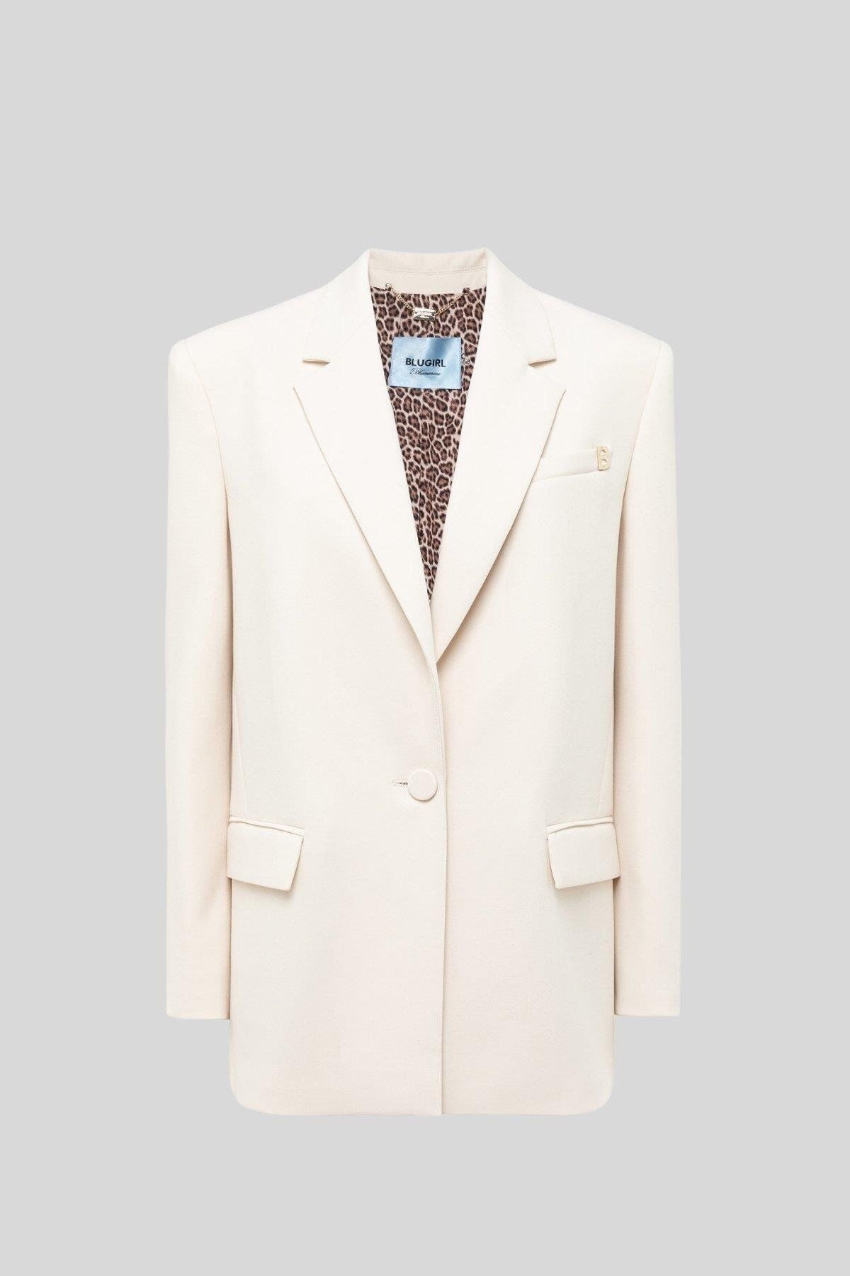 BluGirl Kadın Blazer Ceket Krem