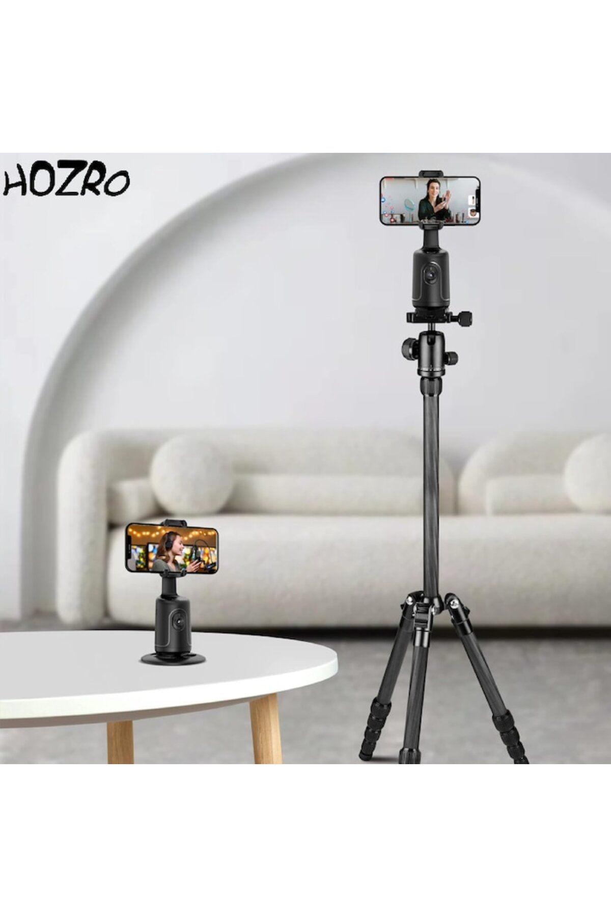 HOZRO-HOZRO Smart Phone Holder with 360° Automatic Rotation – Tripod with Facial Tracking Function 3