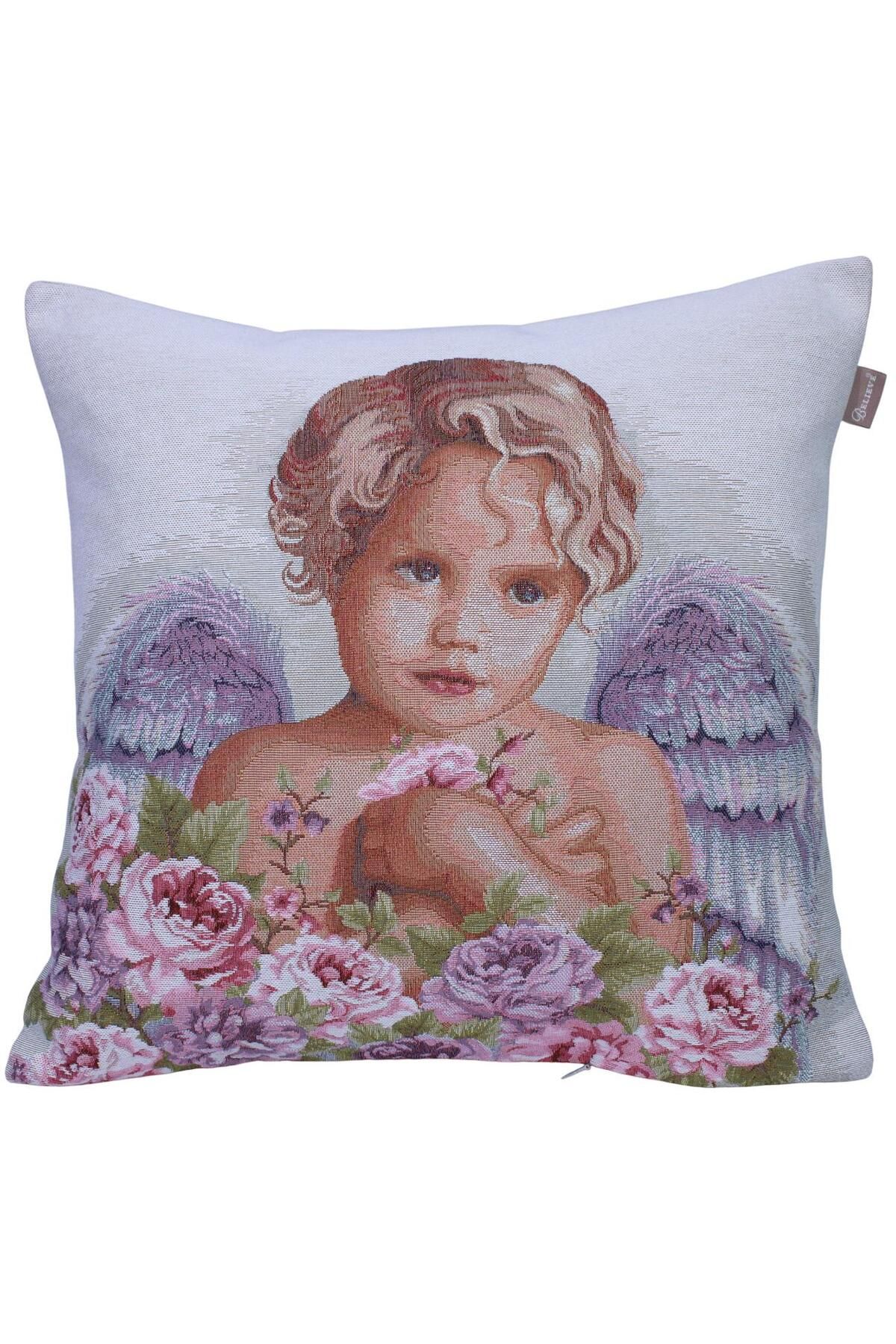 Believe EROS JAKARLI DOKUMA GOBLEN DEKORATİF MELEK KIZ KIRLENT 45*45