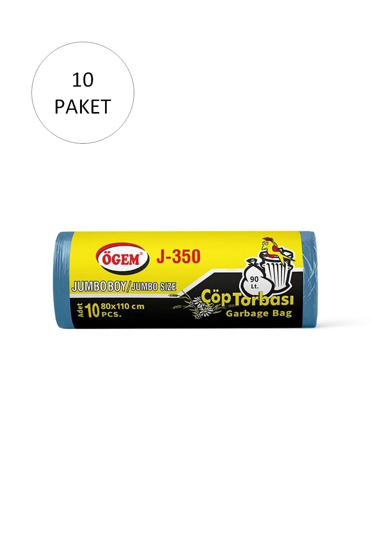 Serero J-350 Jumbo Boy Çöp Torbası 80 x 110 cm 10 Lu Rulo x 10 Paket = 100 Adet (Mavi)