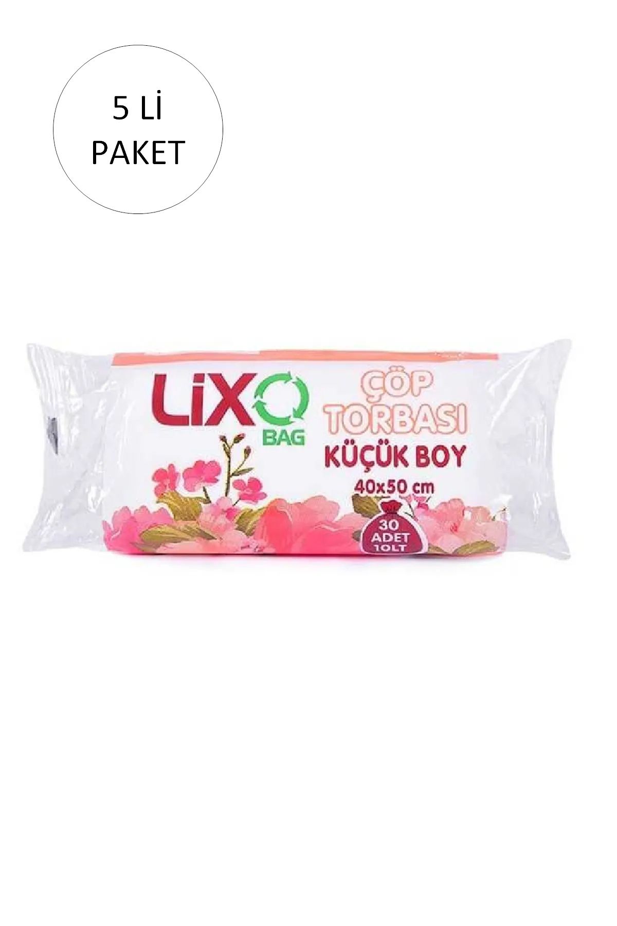 Serero Küçük Boy Çöp Torbası 40 x 50 cm 30 Lu Rulo x 5 Paket = 150 Adet (Şeffaf)