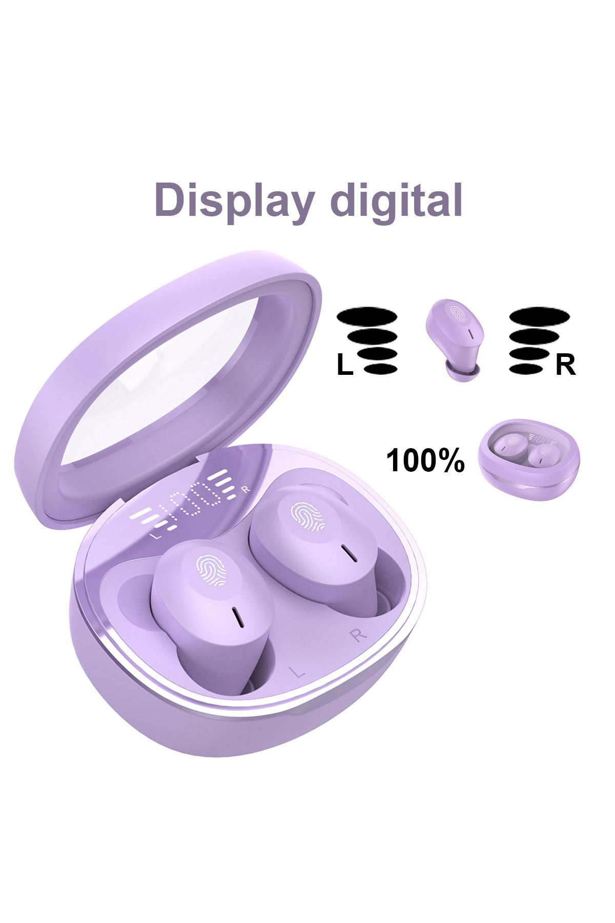 Tinklu-Casti Wireless Bluetooth, Fara Fir, In Ear, Control Touch, Tactil, Bluetooth 5.3, Mov 5