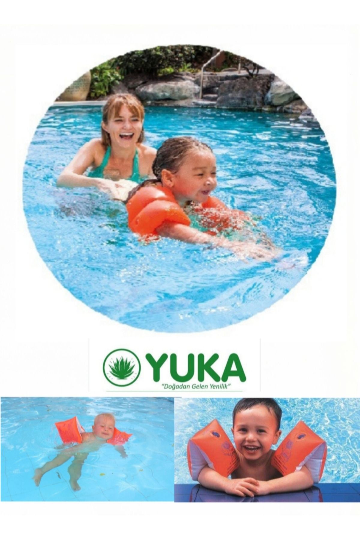 Yuka Deniz Kolluğu 3 - 5 Yaş 19x19 Cm Turuncu Çocuklar İçi̇n Yüzme Havuz Kolluk