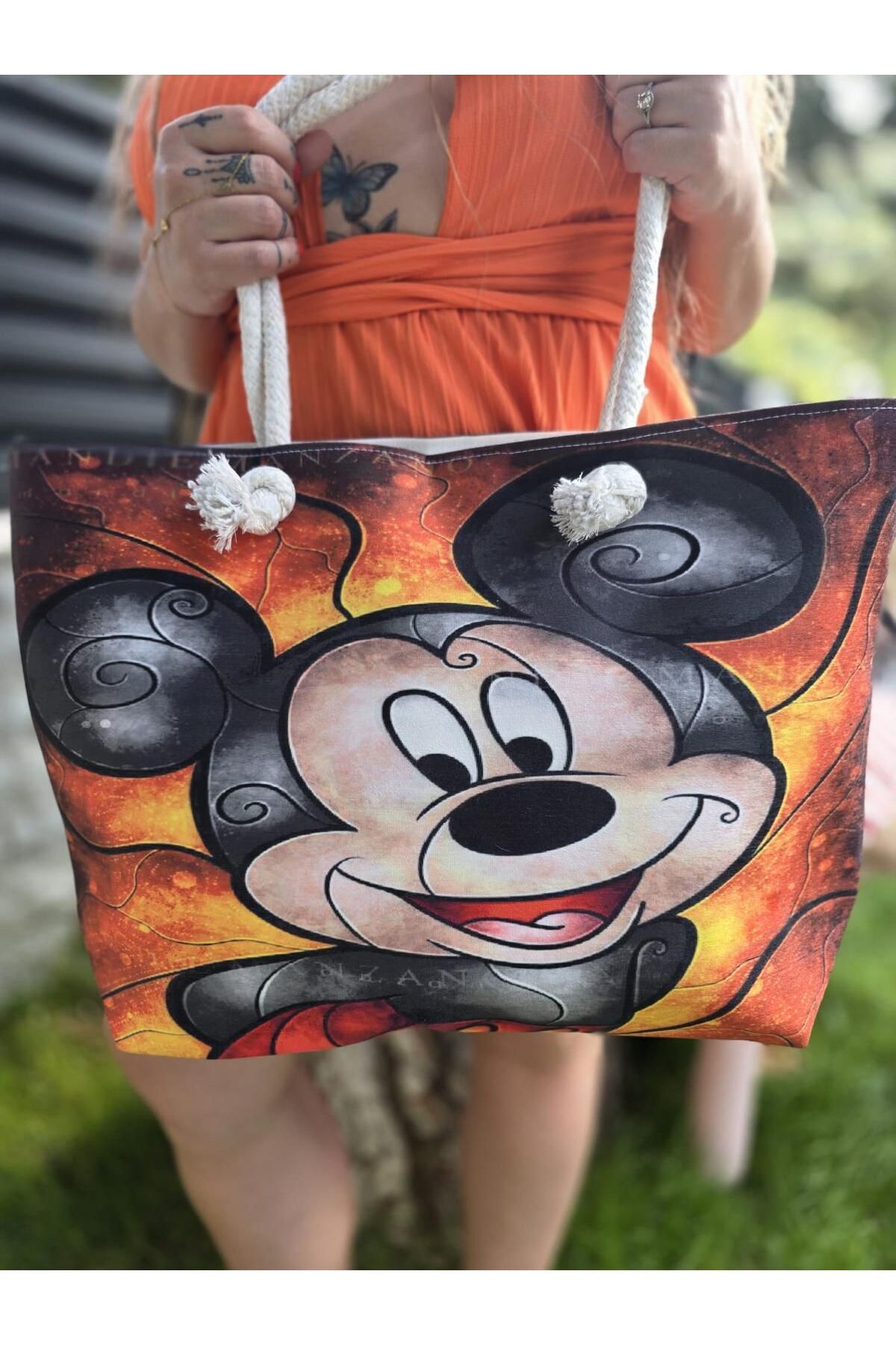 obenbags 👜 Eğlenceli Mickey Mouse Plaj Çantası 🏖️