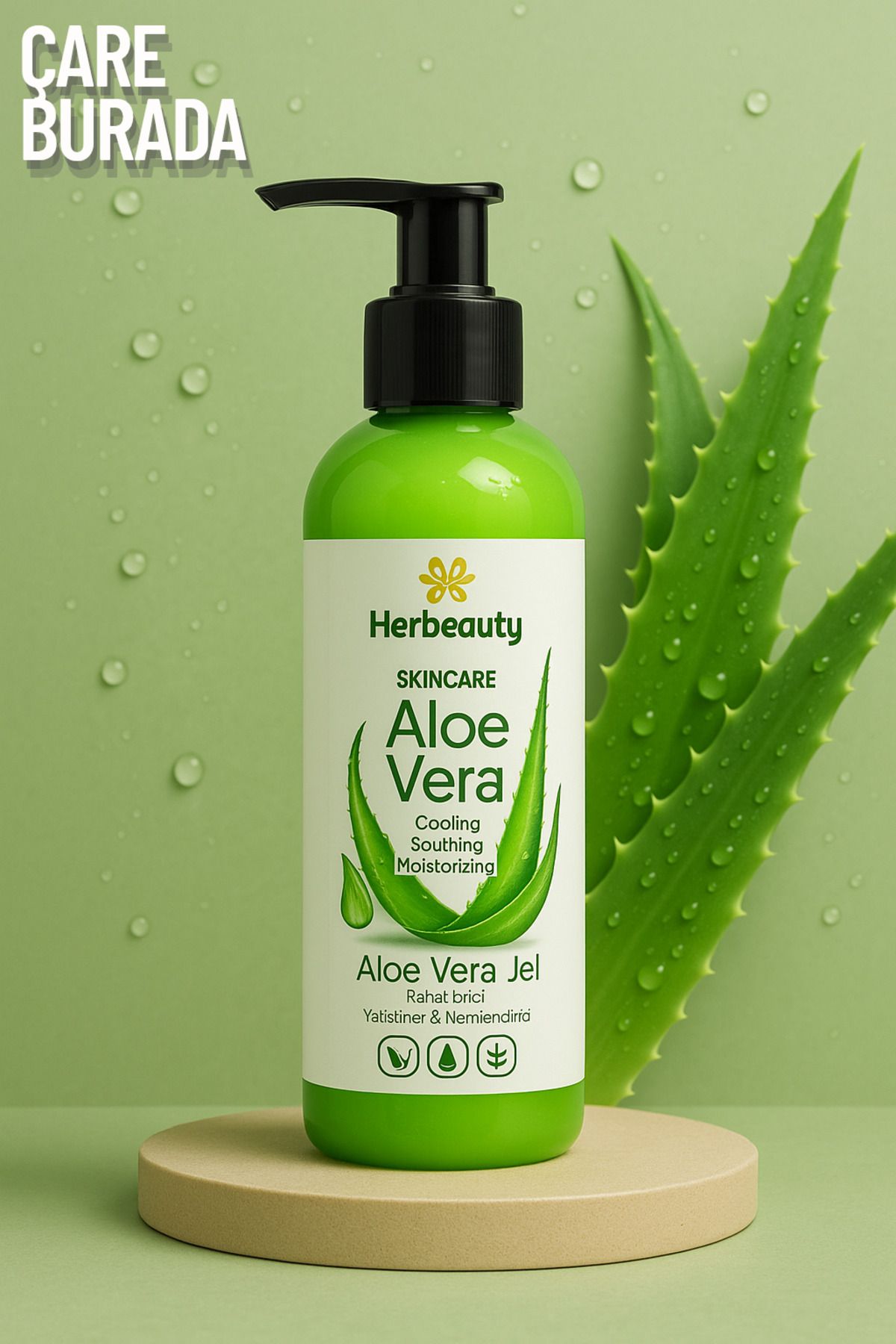 Çare Burada Yatıştırıcı & Nemlendirici Etkili Aloe Vera Jeli 200 ml