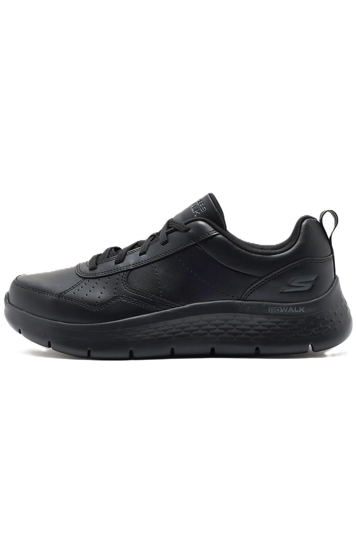 SKECHERS Go Walk Flex-Steady Up Mens Leather Sneaker Hakiki Deri Erkek Günlük Spor Ayakkabı Siyah